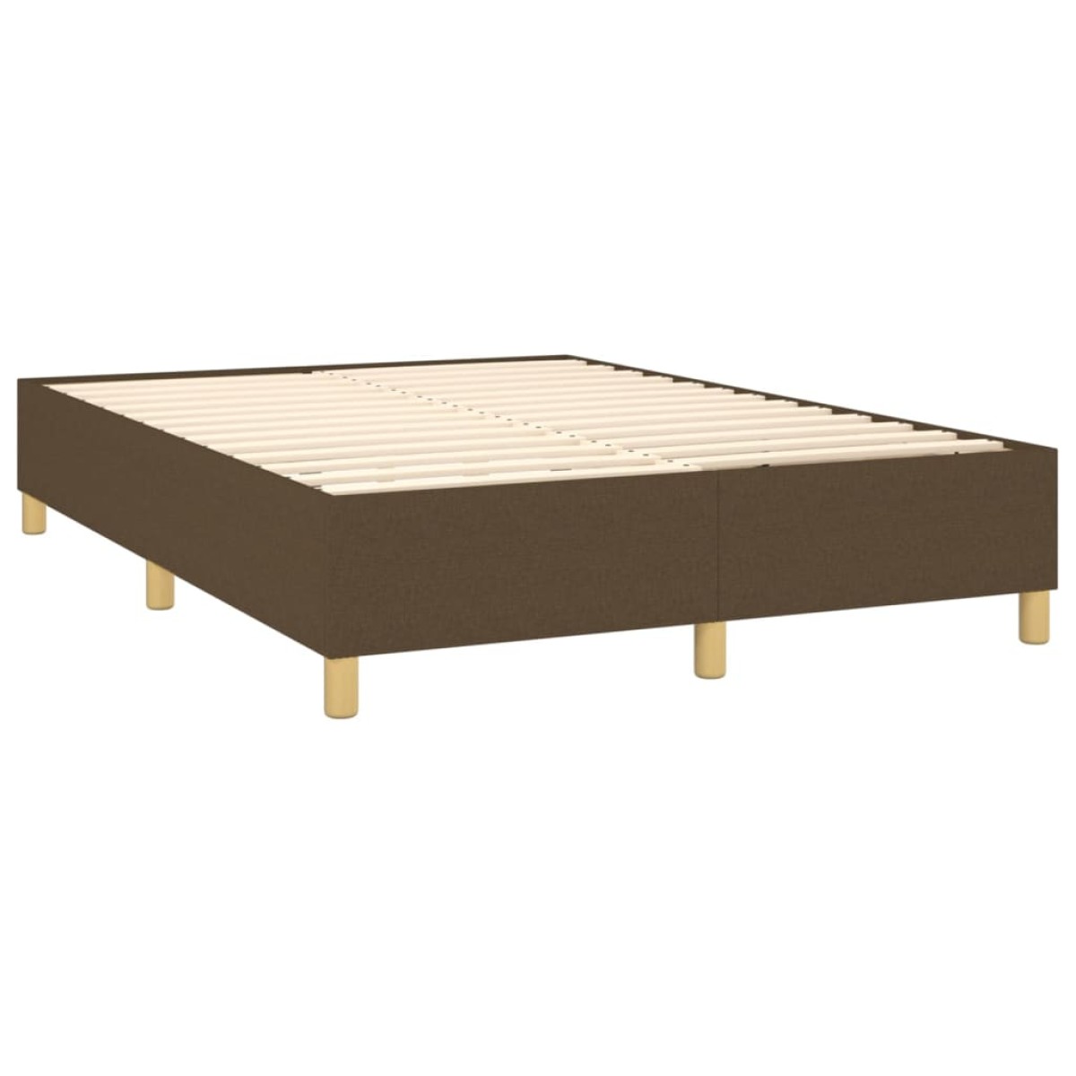 vidaXL Κρεβάτι Boxspring με Στρώμα & LED Σκ.Καφέ 140x190εκ. Υφασμάτινο