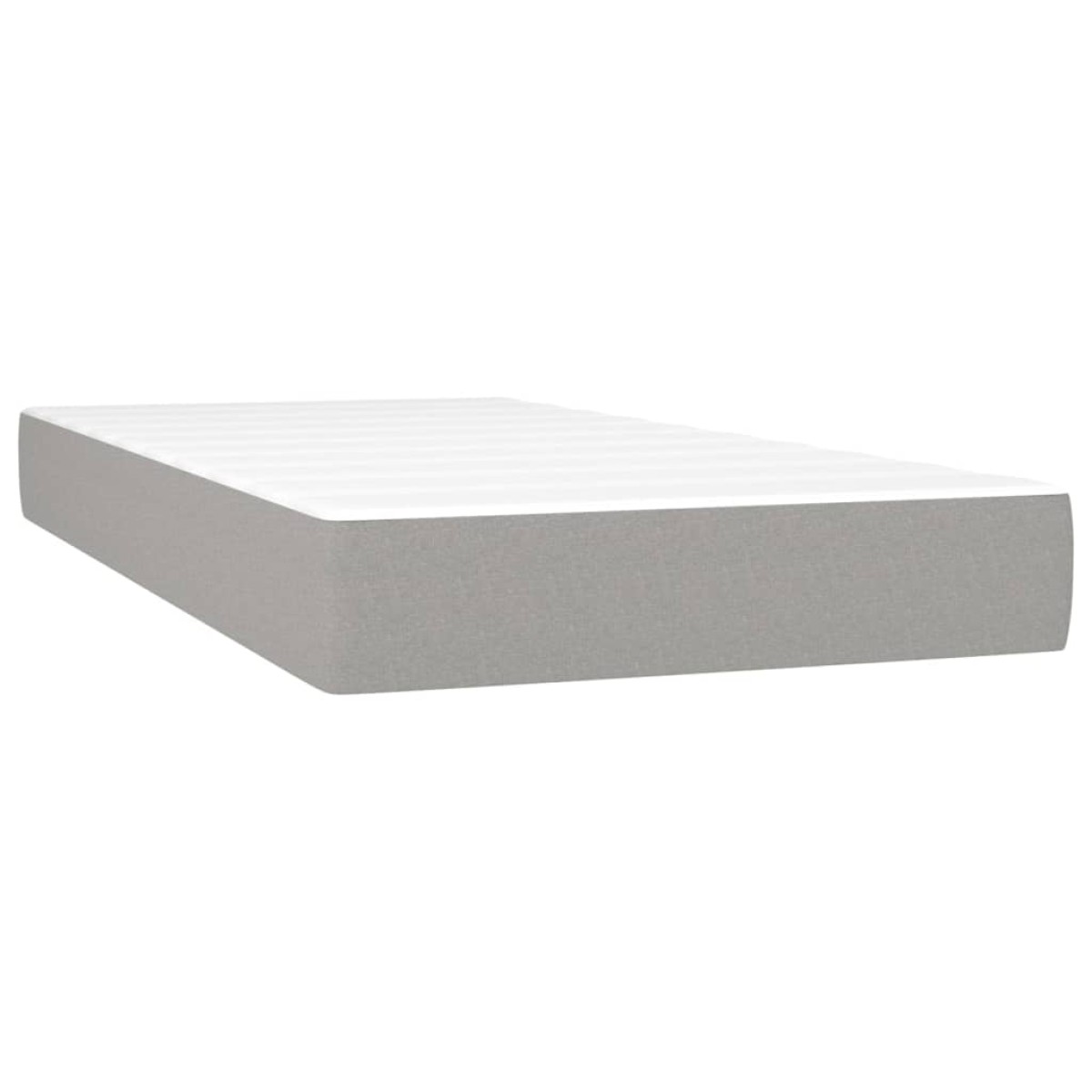 vidaXL Κρεβάτι Boxspring με Στρώμα & LED Αν.Γκρι 90x200 εκ. Υφασμάτινο