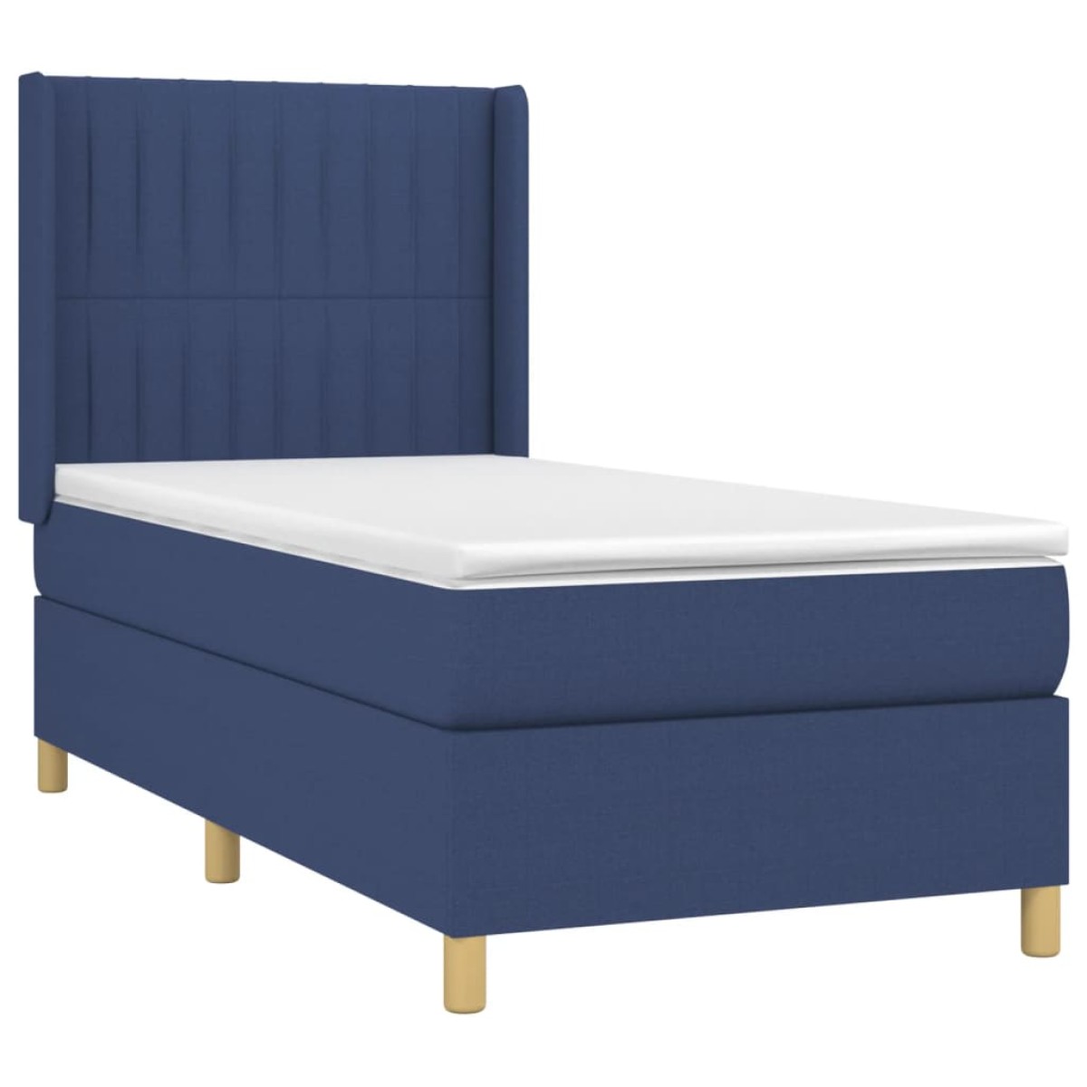 vidaXL Κρεβάτι Boxspring με Στρώμα & LED Μπλε 90x200 εκ. Υφασμάτινο