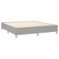 vidaXL Κρεβάτι Boxspring με Στρώμα & LED Αν.Γκρι 180x200εκ. Υφασμάτινο