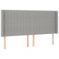 vidaXL Κρεβάτι Boxspring με Στρώμα & LED Αν.Γκρι 180x200εκ. Υφασμάτινο