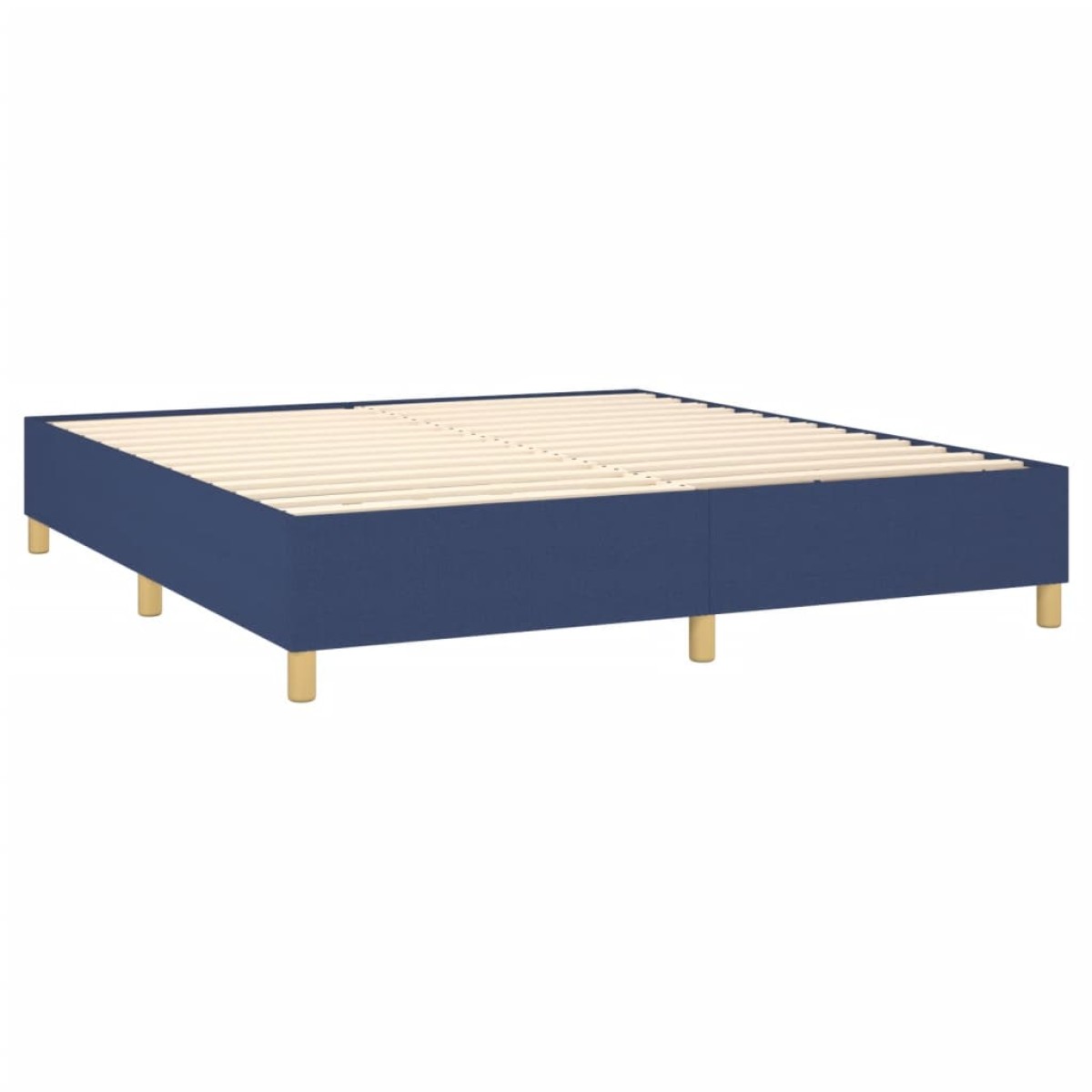 vidaXL Κρεβάτι Boxspring με Στρώμα & LED Μπλε 180x200 εκ. Υφασμάτινο