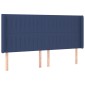 vidaXL Κρεβάτι Boxspring με Στρώμα & LED Μπλε 180x200 εκ. Υφασμάτινο