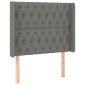 vidaXL Κρεβάτι Boxspring με Στρώμα & LED Σκ.Γκρι 90x190 εκ. Υφασμάτινο