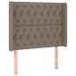 vidaXL Κρεβάτι Boxspring με Στρώμα & LED Taupe 100x200 εκ. Υφασμάτινο