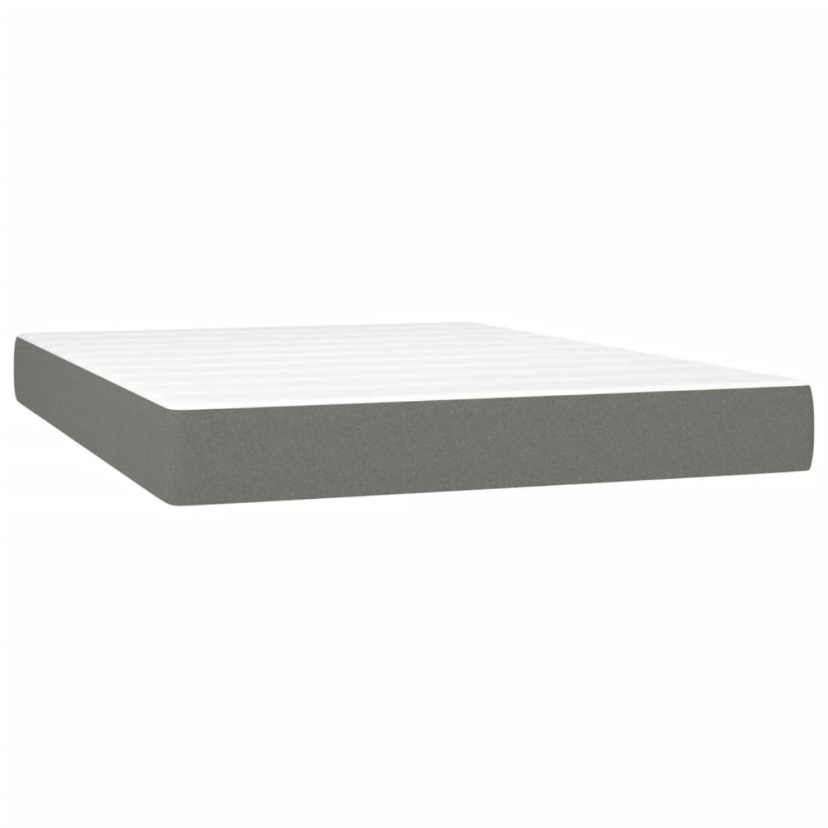 vidaXL Κρεβάτι Boxspring με Στρώμα & LED Σκ.Γκρι 140x200 εκ Υφασμάτινο