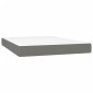 vidaXL Κρεβάτι Boxspring με Στρώμα & LED Σκ.Γκρι 140x200 εκ Υφασμάτινο
