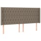 vidaXL Κρεβάτι Boxspring με Στρώμα & LED Taupe 180x200 εκ. Υφασμάτινο