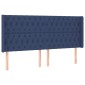 vidaXL Κρεβάτι Boxspring με Στρώμα & LED Μπλε 200x200 εκ. Υφασμάτινο