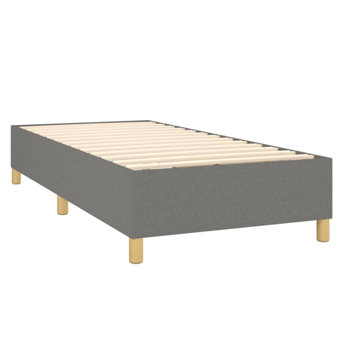 vidaXL Κρεβάτι Boxspring με Στρώμα & LED Σκ.Γκρι 90x190 εκ. Υφασμάτινο