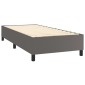 vidaXL Κρεβάτι Boxspring με Στρώμα & LED Γκρι 90x190 εκ. Συνθ. Δέρμα