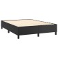 vidaXL Κρεβάτι Boxspring με Στρώμα & LED Μαύρο 140x190 εκ. Συνθ. Δέρμα