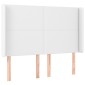 vidaXL Κρεβάτι Boxspring με Στρώμα & LED Λευκό 140x190 εκ. Συνθ. Δέρμα