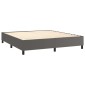 vidaXL Κρεβάτι Boxspring με Στρώμα & LED Γκρι 180x200 εκ. Συνθ. Δέρμα
