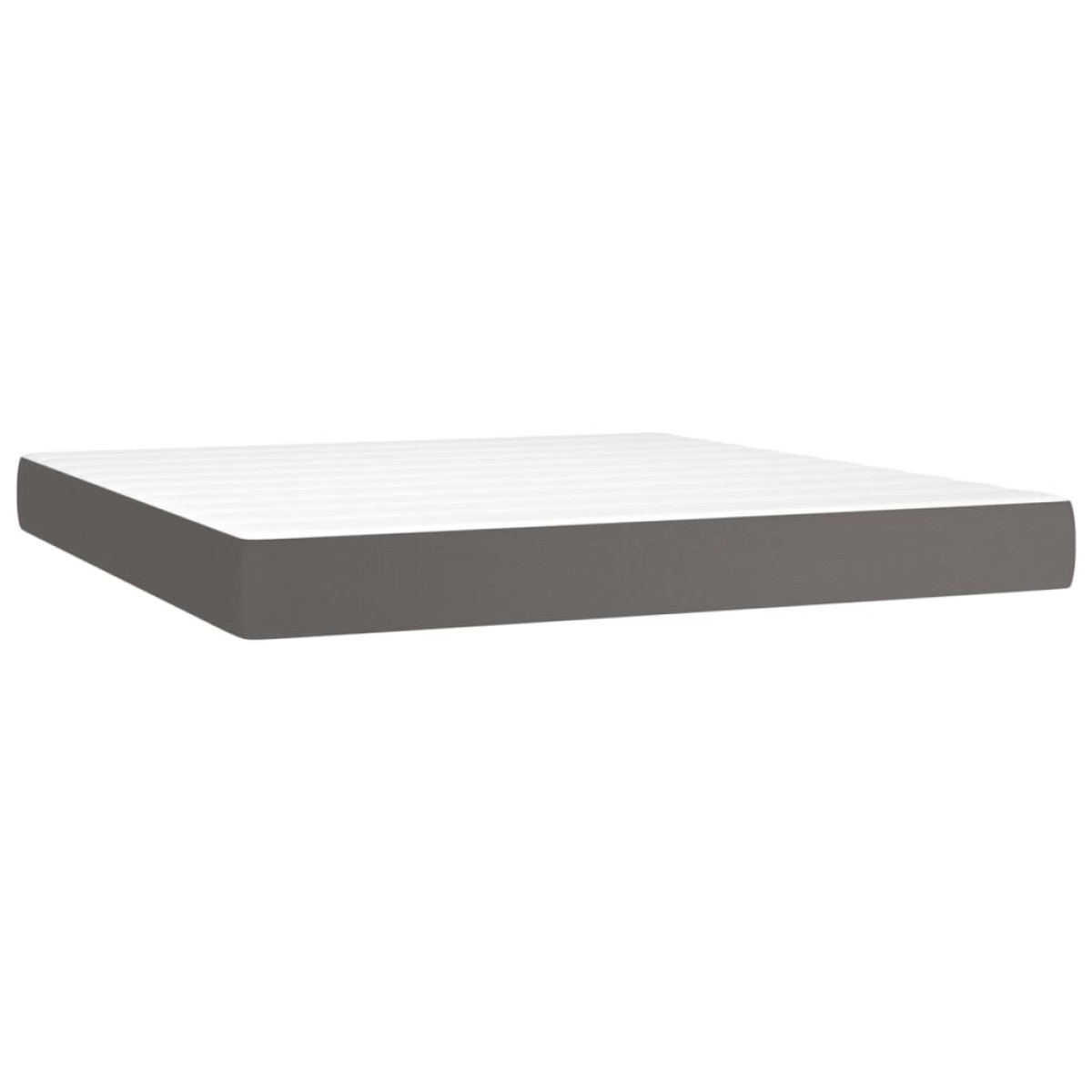 vidaXL Κρεβάτι Boxspring με Στρώμα & LED Γκρι 180x200 εκ. Συνθ. Δέρμα