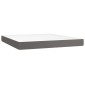 vidaXL Κρεβάτι Boxspring με Στρώμα & LED Γκρι 180x200 εκ. Συνθ. Δέρμα