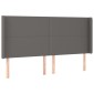 vidaXL Κρεβάτι Boxspring με Στρώμα & LED Γκρι 180x200 εκ. Συνθ. Δέρμα