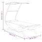 vidaXL Ξαπλώστρα ΕξΧώρου Κρεμ 100x190x134εκ Μασίφ Λυγισμένο Ξύλο Τέντα