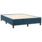 vidaXL Κρεβάτι Boxspring με Στρώμα & LED Σκ. Μπλε 140x200εκ. Βελούδινο