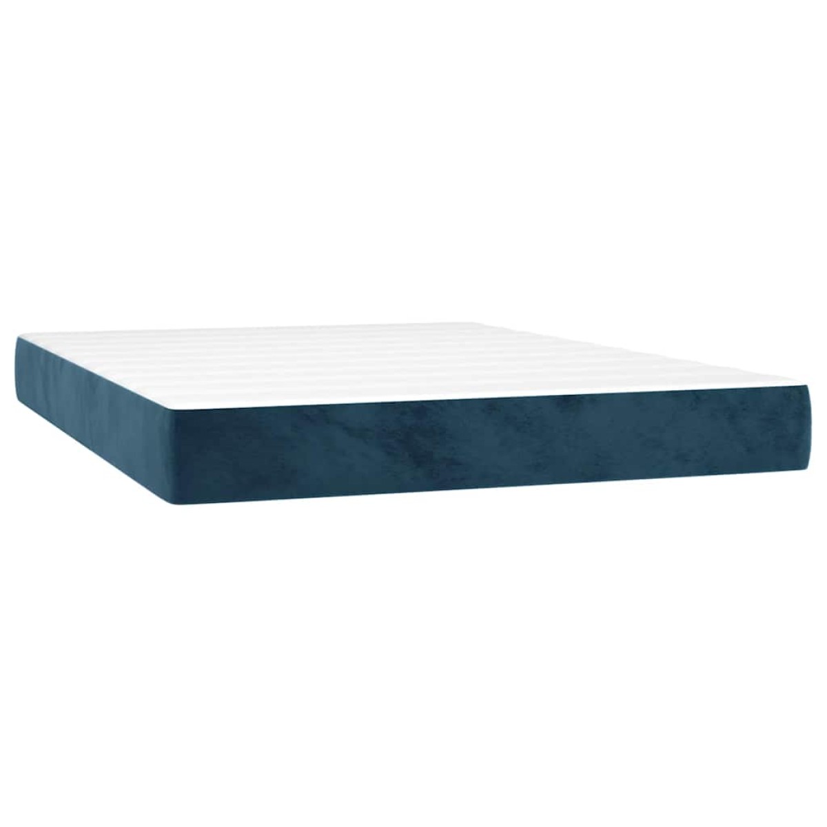 vidaXL Κρεβάτι Boxspring με Στρώμα & LED Σκ. Μπλε 140x200εκ. Βελούδινο