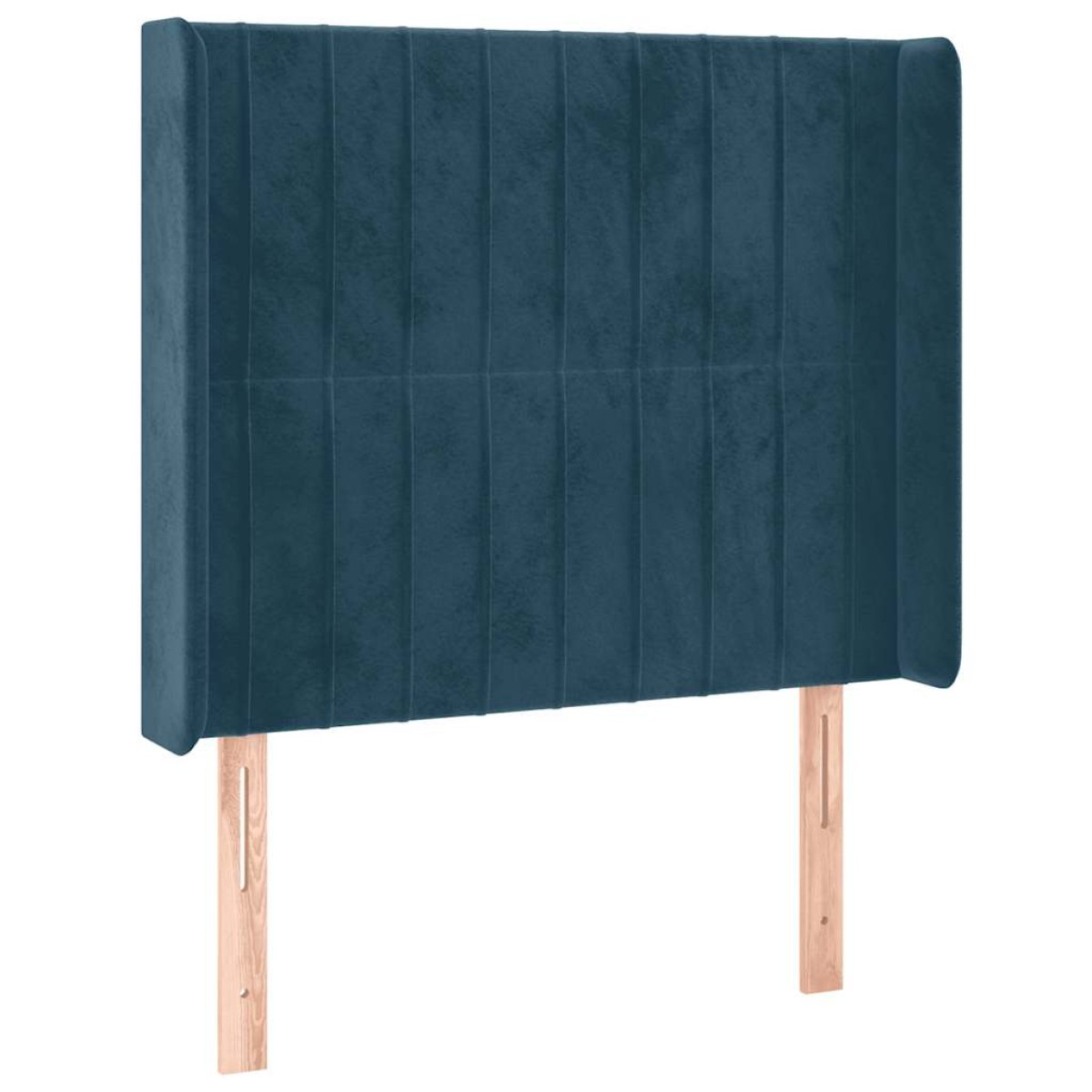vidaXL Κρεβάτι Boxspring με Στρώμα & LED Σκ. Μπλε 100x200εκ. Βελούδινο