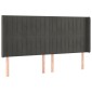 vidaXL Κρεβάτι Boxspring με Στρώμα & LED Σκ. Γκρι 200x200εκ. Βελούδινο