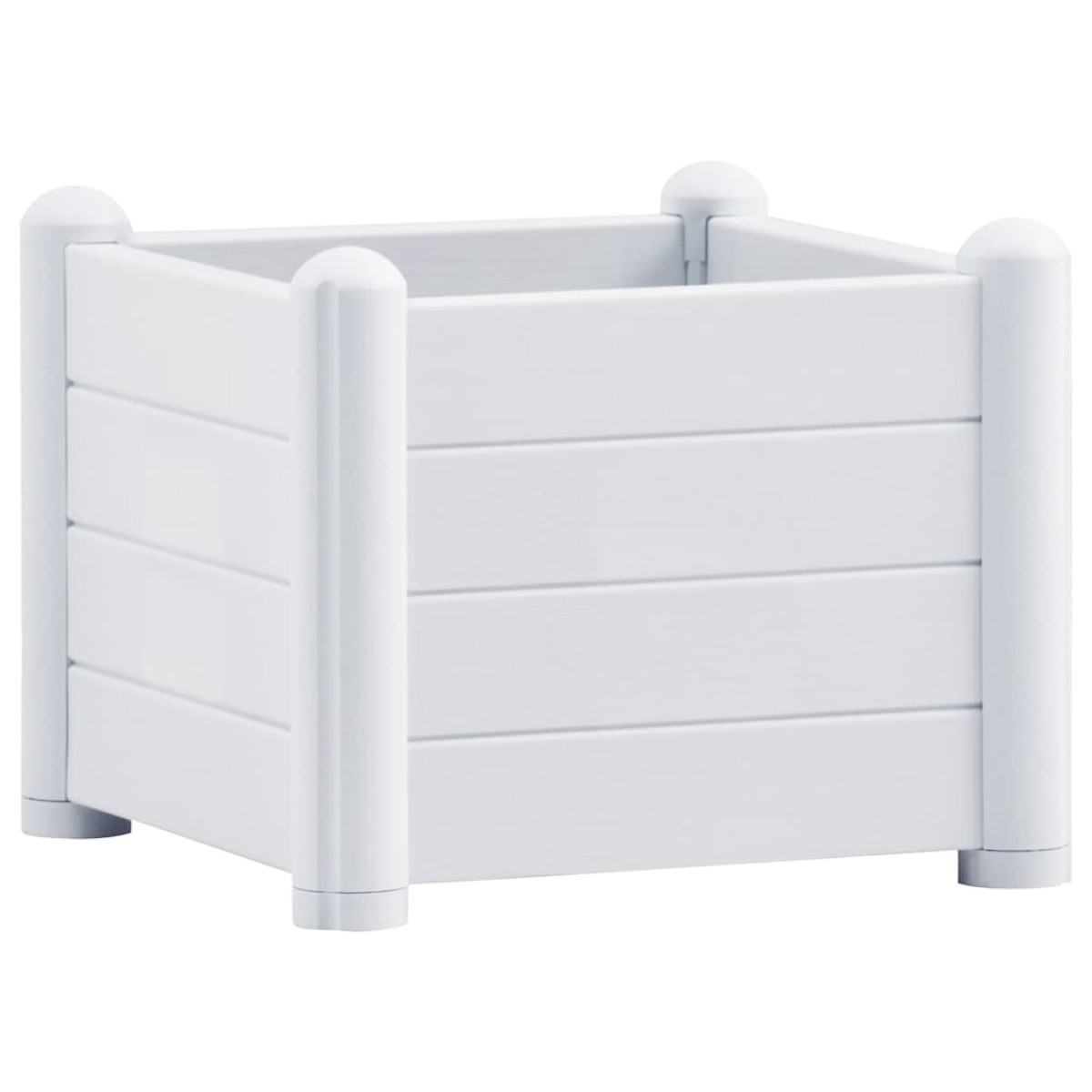 vidaXL Ζαρντινιέρα Υπερυψωμένη Λευκή 43 x 43 x 35 εκ. Πολυπροπυλένιο