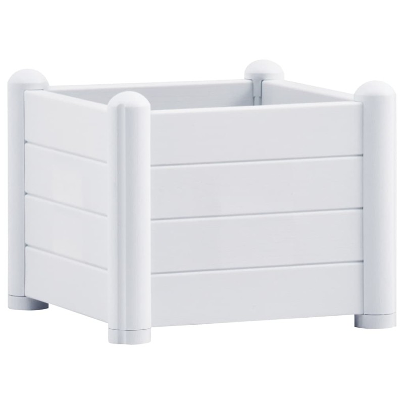 vidaXL Ζαρντινιέρα Υπερυψωμένη Λευκή 43 x 43 x 35 εκ. Πολυπροπυλένιο