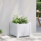 vidaXL Ζαρντινιέρα Υπερυψωμένη Λευκή 43 x 43 x 35 εκ. Πολυπροπυλένιο