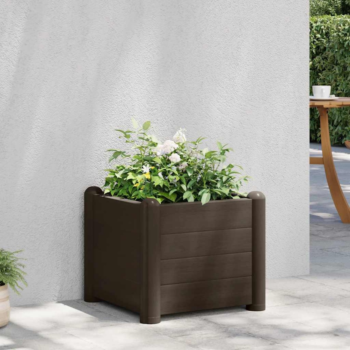 vidaXL Ζαρντινιέρα Υπερυψωμένη Μόκα 43 x 43 x 35 εκ. Πολυπροπυλένιο