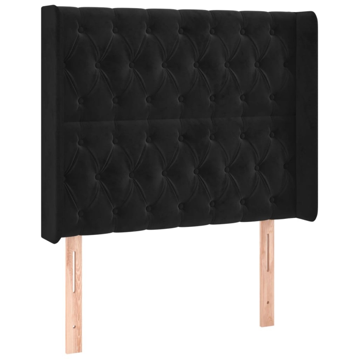 vidaXL Κρεβάτι Boxspring με Στρώμα & LED Μαύρο 90x200 εκ. Βελούδινο