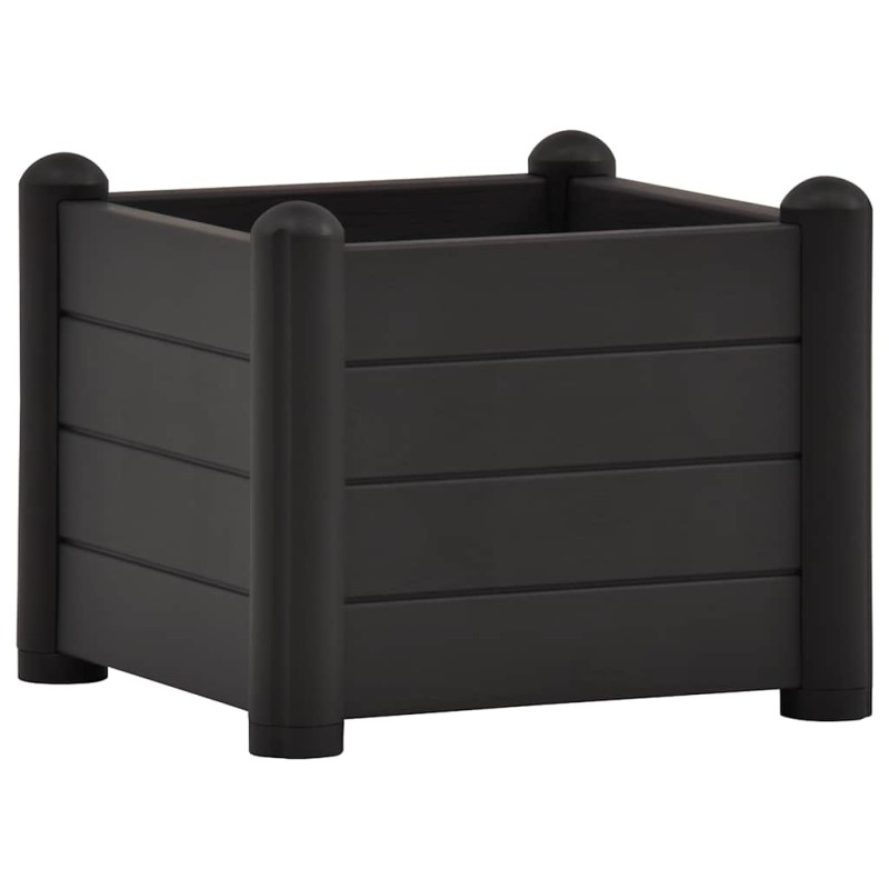 vidaXL Ζαρντινιέρα Υπερυψωμένη Ανθρακί 43 x 43 x 35 εκ. Πολυπροπυλένιο
