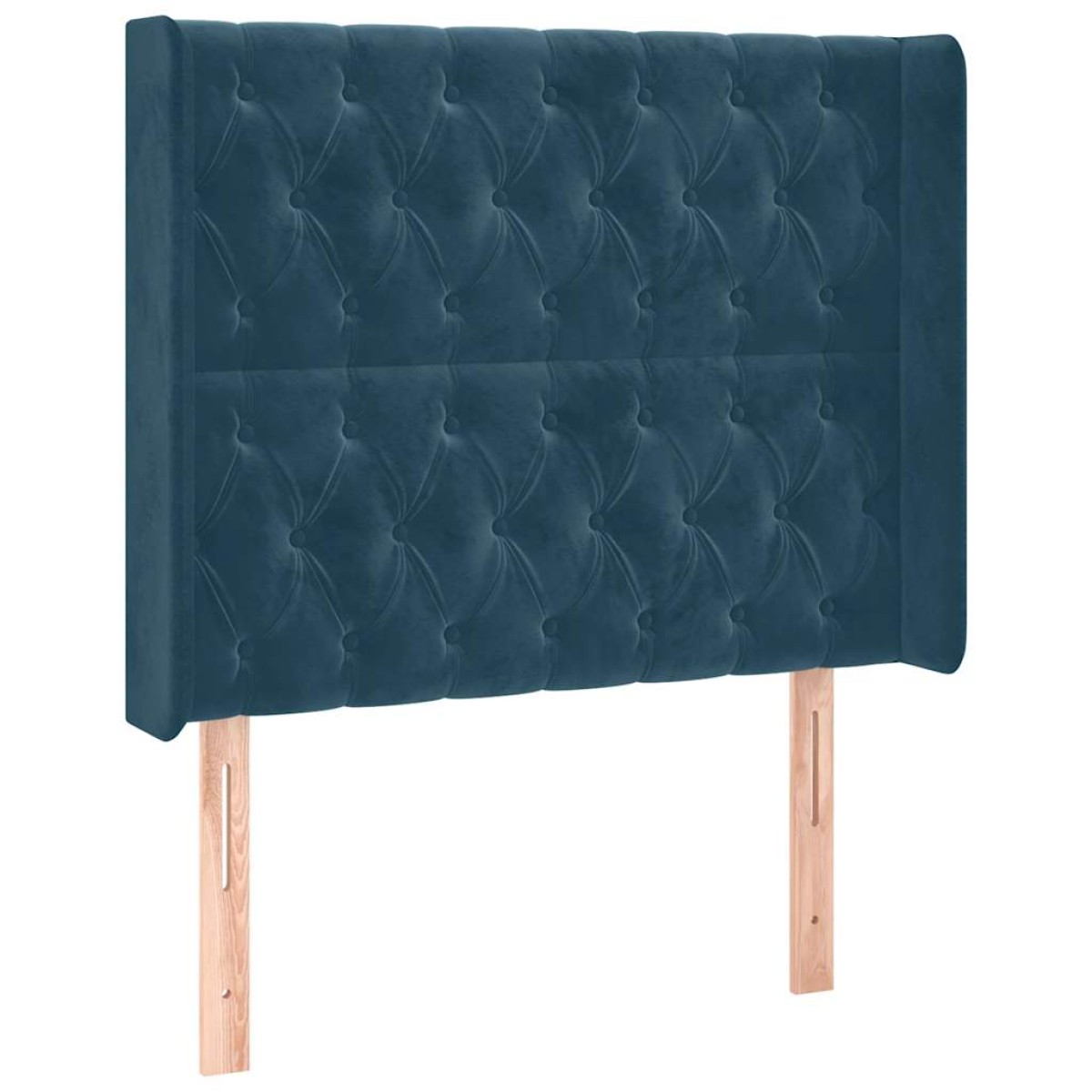 vidaXL Κρεβάτι Boxspring με Στρώμα & LED Σκ. Μπλε 100x200εκ. Βελούδινο