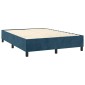 vidaXL Κρεβάτι Boxspring με Στρώμα & LED Σκ. Μπλε 140x200εκ. Βελούδινο