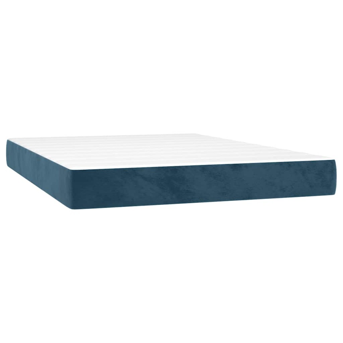vidaXL Κρεβάτι Boxspring με Στρώμα & LED Σκ. Μπλε 140x200εκ. Βελούδινο