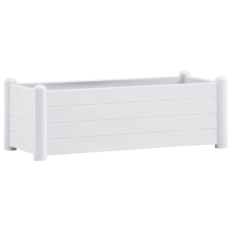 vidaXL Ζαρντινιέρα Υπερυψωμένη Λευκή 100 x 43 x 35 εκ. Πολυπροπυλένιο
