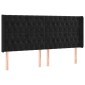 vidaXL Κρεβάτι Boxspring με Στρώμα & LED Μαύρο 180x200 εκ. Βελούδινο