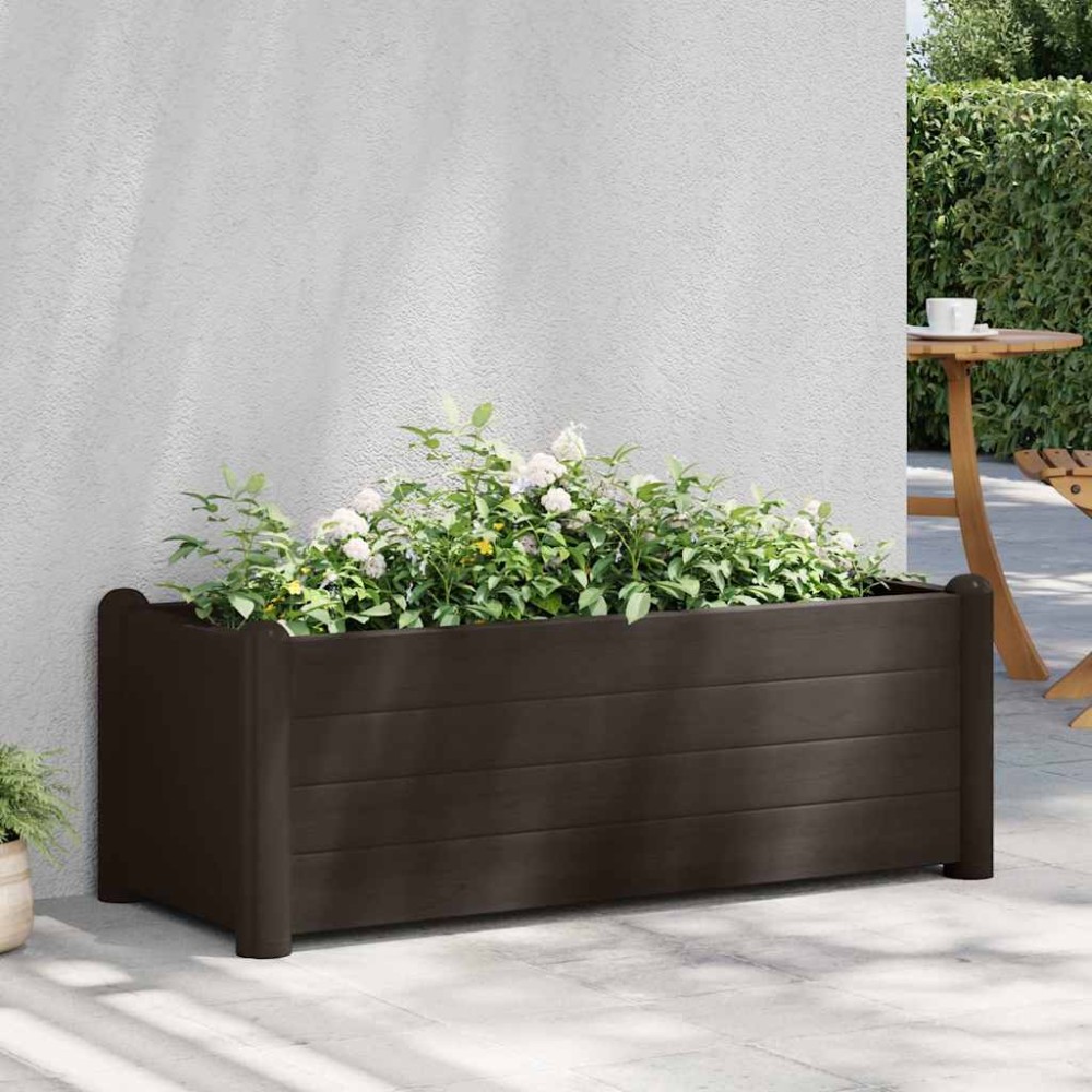 vidaXL Ζαρντινιέρα Υπερυψωμένη Μόκα 100 x 43 x 35 εκ. Πολυπροπυλένιο