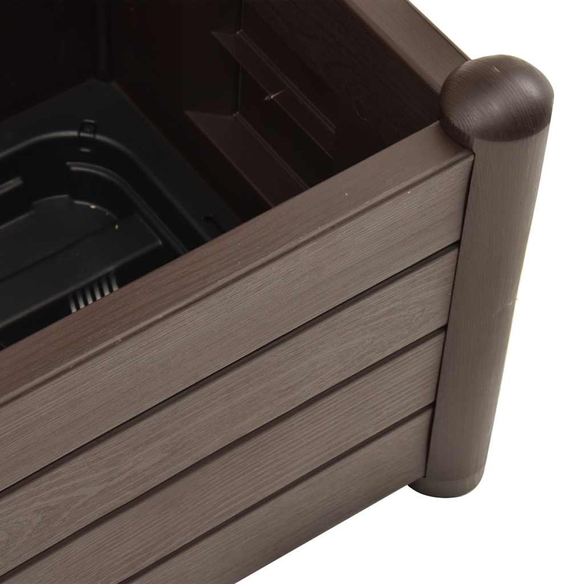 vidaXL Ζαρντινιέρα Κήπου με Καφασωτό Μόκα 43x43x142 εκ. Πολυπροπυλένιο
