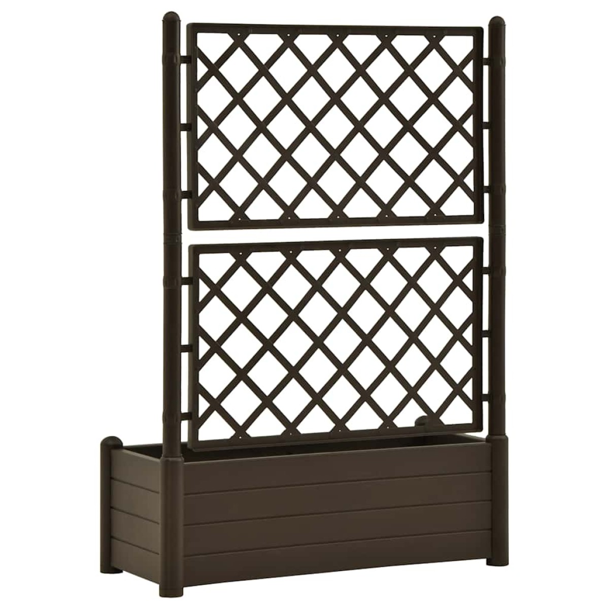 vidaXL Ζαρντινιέρα Κήπου με Καφασωτό Μόκα 100 x 43 x 142 εκ. από PP