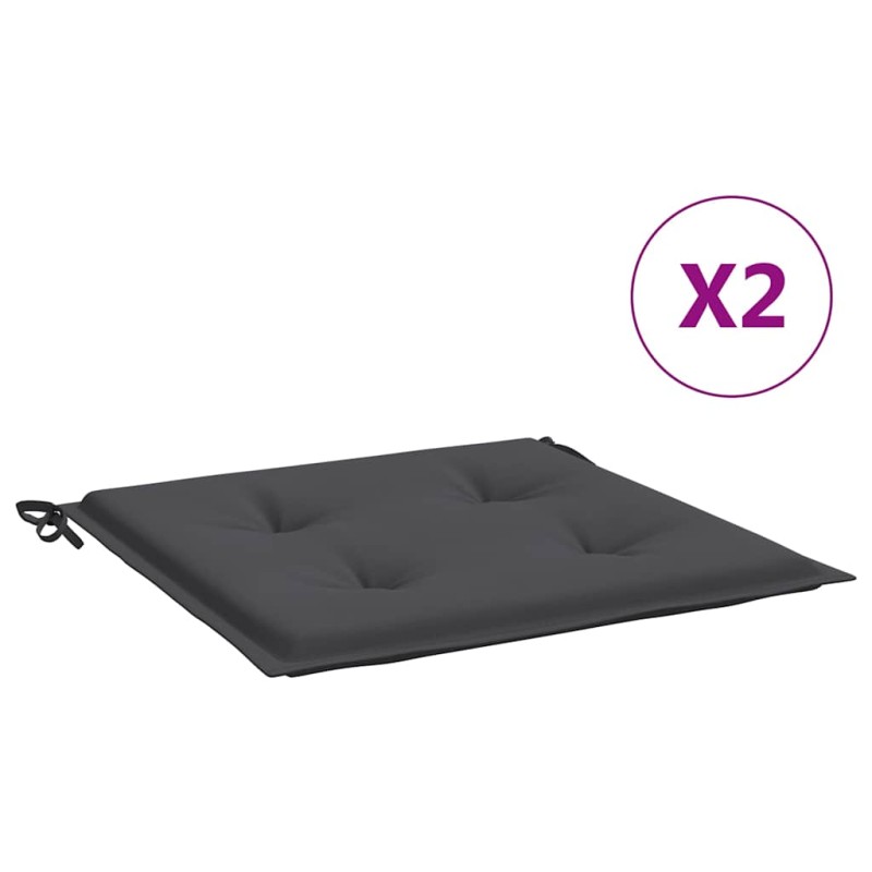 vidaXL Μαξιλάρια Καρέκλας Κήπου 2 τεμ. Ανθρακί 40x40x4 εκ. Υφασμάτινα