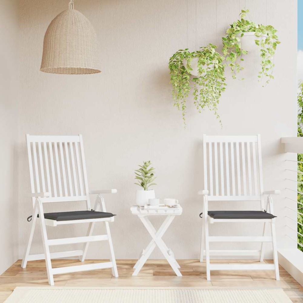 vidaXL Μαξιλάρια Καρέκλας Κήπου 2 τεμ. Ανθρακί 40x40x4 εκ. Υφασμάτινα