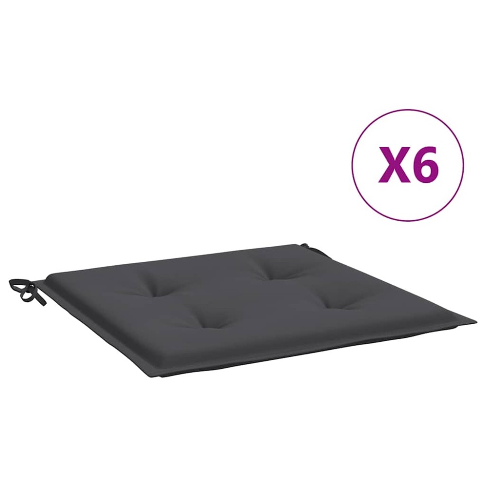 vidaXL Μαξιλάρια Καρέκλας Κήπου 6 τεμ. Ανθρακί 40x40x4 εκ. Υφασμάτινα