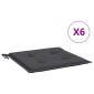 vidaXL Μαξιλάρια Καρέκλας Κήπου 6 τεμ. Ανθρακί 40x40x3 εκ. Υφασμάτινα