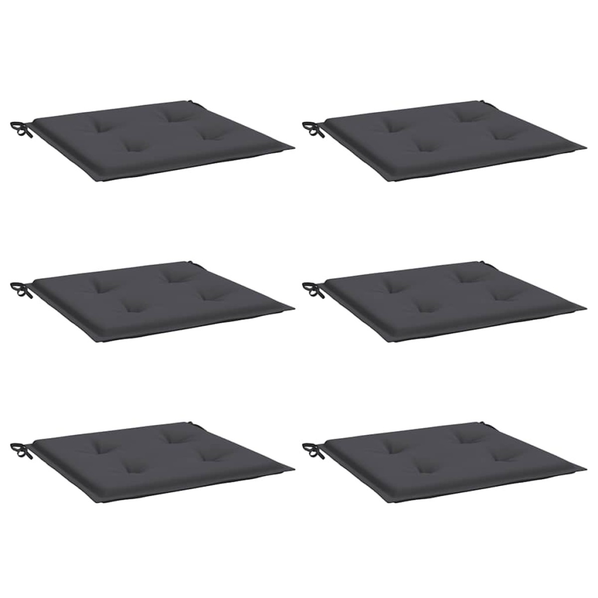 vidaXL Μαξιλάρια Καρέκλας Κήπου 6 τεμ. Ανθρακί 40x40x3 εκ. Υφασμάτινα