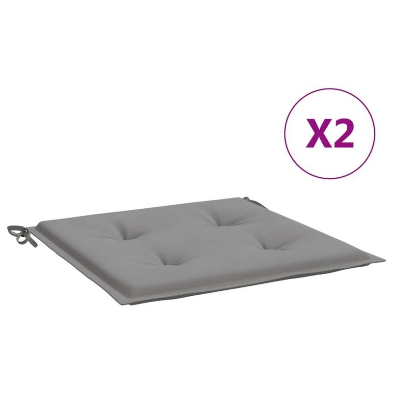 vidaXL Μαξιλάρια Καρέκλας Κήπου 2 τεμ. Γκρι 40x40x4 εκ. Υφασμάτινα