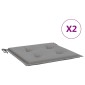 vidaXL Μαξιλάρια Καρέκλας Κήπου 2 τεμ. Γκρι 40x40x3 εκ. Υφασμάτινα