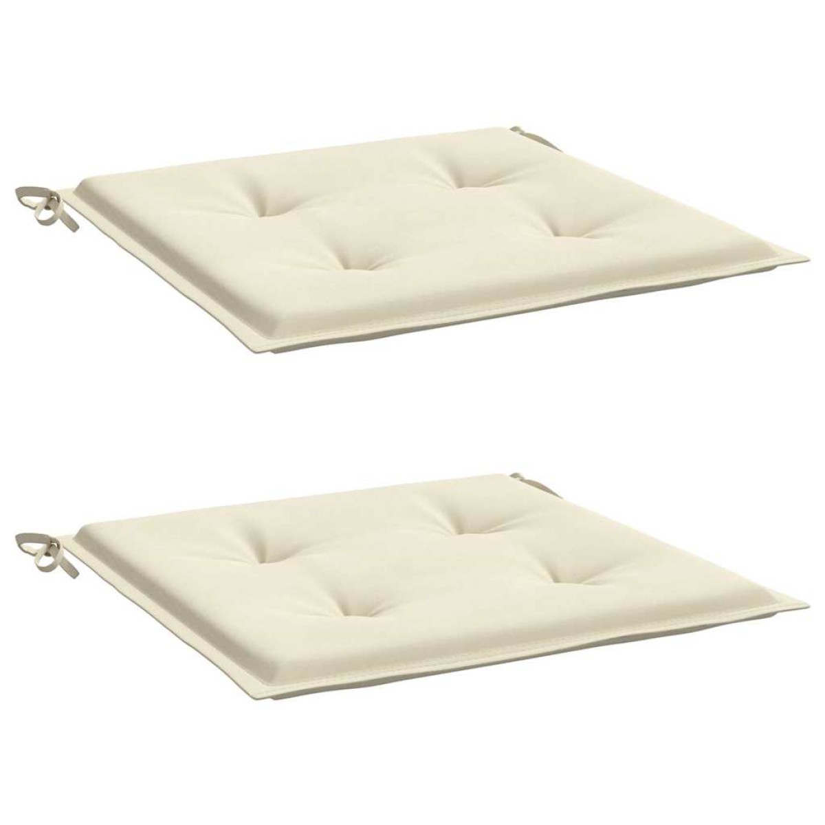vidaXL Μαξιλάρια Καρέκλας Κήπου 2 τεμ. Κρεμ 40x40x3 εκ. Υφασμάτινα
