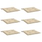 vidaXL Μαξιλάρια Καρέκλας Κήπου 2 τεμ. Μπεζ 40x40x3 εκ. Υφασμάτινα