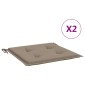 vidaXL Μαξιλάρια Καρέκλας Κήπου 2 τεμ. Taupe 40x40x3 εκ. Υφασμάτινα